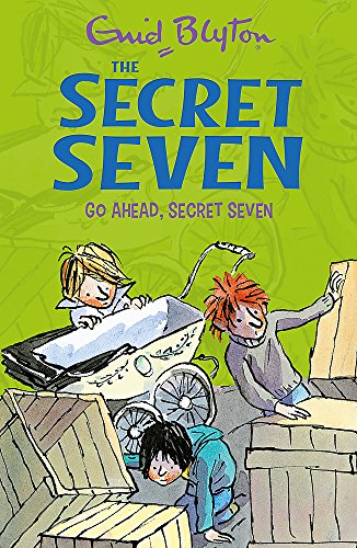 Book cover: “Go Ahead, Secret Seven” with children and a handcart.