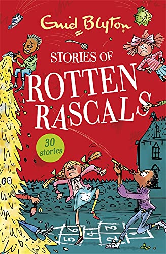 Book cover for Stories of Rotten Rascals by Enid Blyton featuring cartoon children misbehaving.