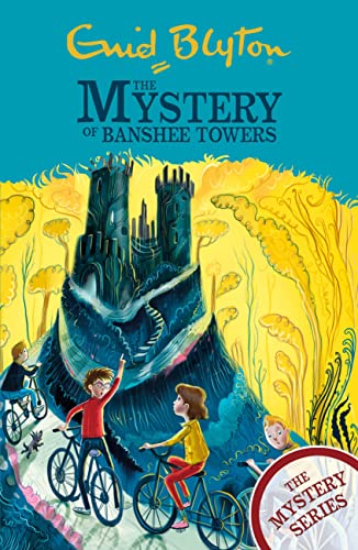 Book cover: children on bikes near a dark, imposing castle.