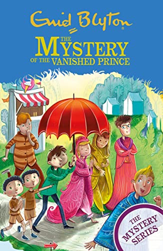 Book cover illustration showing children walking outdoors, one holding a large red umbrella.