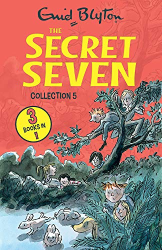 Book cover: "The Secret Seven Collection 5" with children in trees.