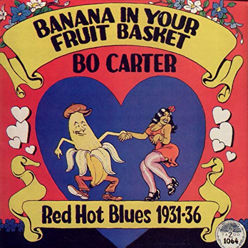 CD cover: Bo Carter, dancing banana and woman in front of a heart.