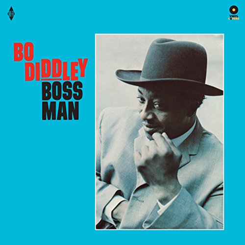 Album cover for Bo Diddley’s “Boss Man” featuring a portrait of the artist.