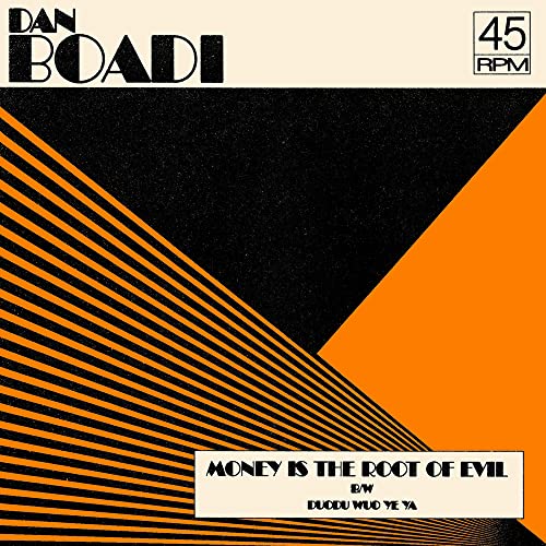 Orange and black vinyl record cover with bold text and angled lines.