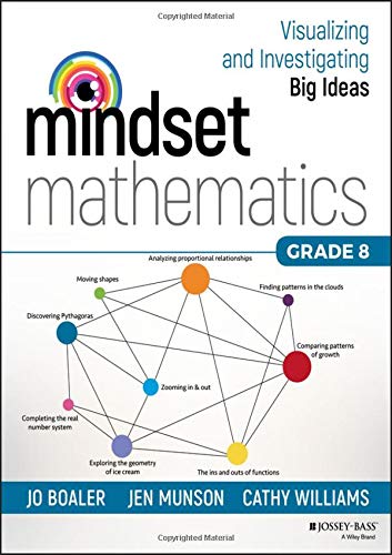 Grade 8 mathematics textbook cover with colorful eye and network diagram.
