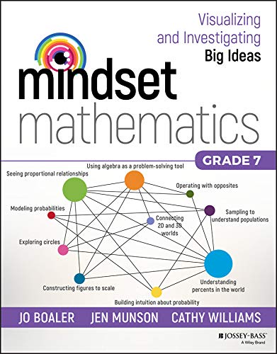 Grade 7 mathematics textbook cover with colorful graphics and text.