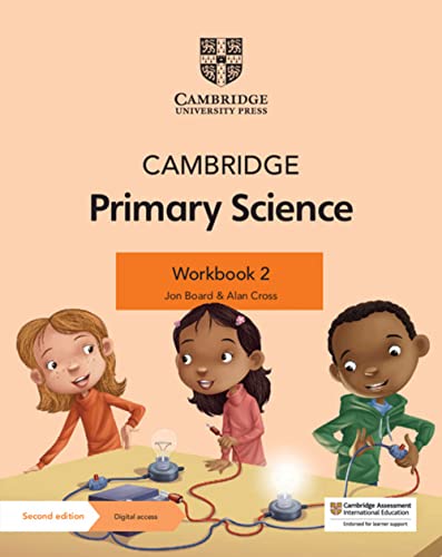Cambridge Primary Science Workbook 2 cover with children and a science experiment.