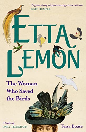 Book cover featuring colorful birds and a vintage hat with feathers.
