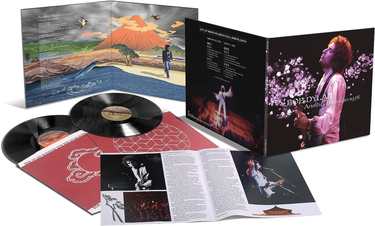 Bob Dylan’s “Another Budokan 1978” 2LP vinyl record and accompanying booklet.