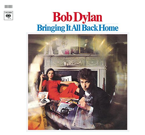 Bob Dylan album cover: two people seated near a fireplace.