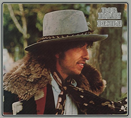 Bob Dylan album cover, "Desire," featuring a portrait of the artist in a hat.