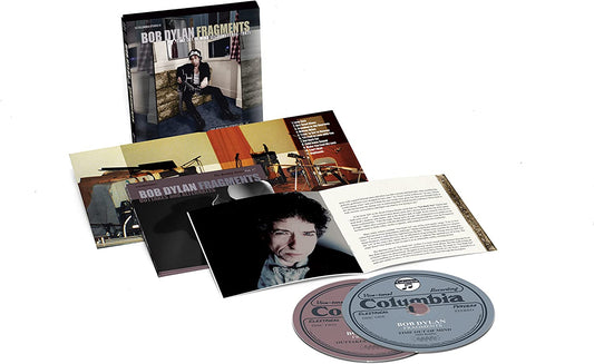 Bob Dylan "Fragments" CD release with booklet, photos, and two discs.