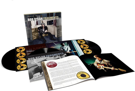 "Bob Dylan vinyl record box set with four records and booklet."