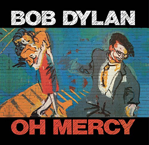 Bob Dylan’s “Oh Mercy” album cover with painted figures on brick.
