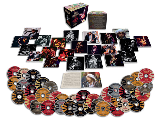 Bob Dylan’s “Rolling Thunder Revue 1976” CD box set with photos and discs.