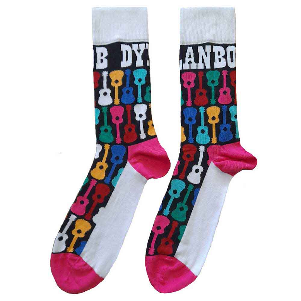 Ankle socks with a repeating guitar pattern, suitable for UK sizes 7-11.