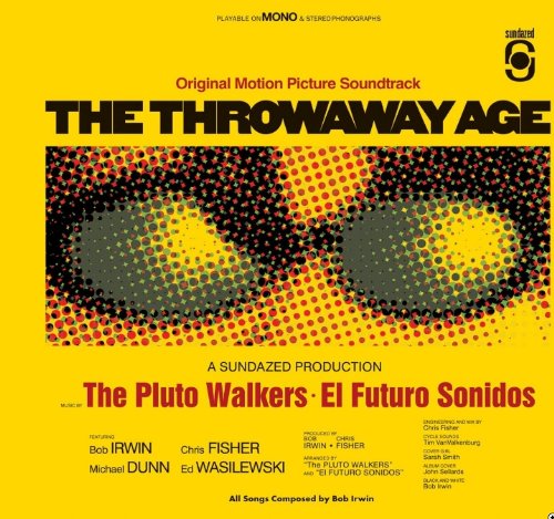 Yellow vinyl record cover with abstract face design and text "The Throwaway Age".