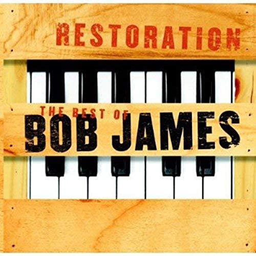 CD cover for Bob James’ “Restoration” featuring a piano keyboard.