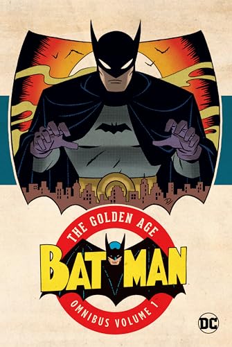 Batman comic book cover with a retro, golden age illustration style.