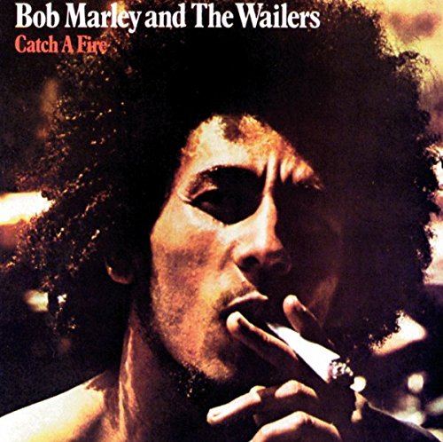 "Bob Marley and The Wailers album cover featuring a man with an afro smoking."