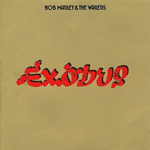 Tan album cover with "Exodus" in red graffiti-style text and "Bob Marley & The Wailers" above.
