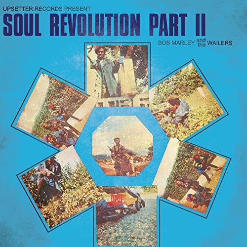 Vinyl cover of Soul Revolution Part II featuring photos of Bob Marley and Wailers.