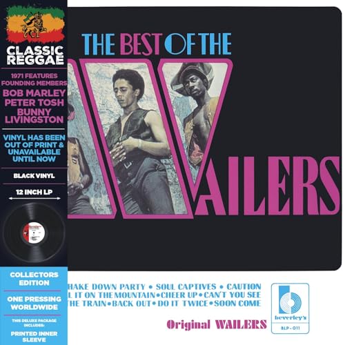 Vinyl record cover featuring Bob Marley and The Wailers with pink text on black.