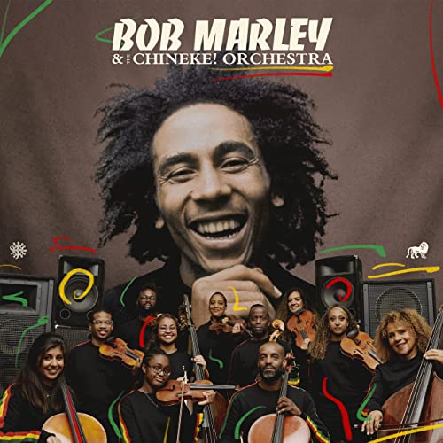 Bob Marley portrait with the Chineke! Orchestra, vinyl record artwork.