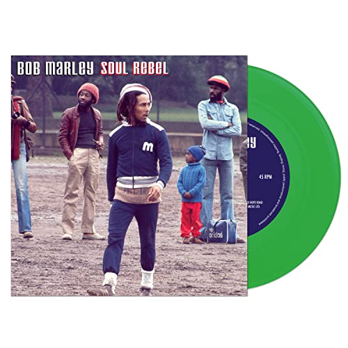 Bob Marley "Soul Rebel" 7-inch vinyl record with green disc.