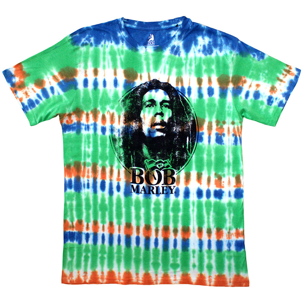 Black and white Bob Marley logo t-shirt, dip-dye effect, size XX-Large.