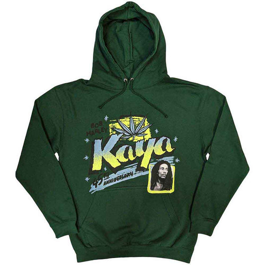 Dark-colored hoodie with Bob Marley's "Kaya" album cover graphic, size XX-Large.