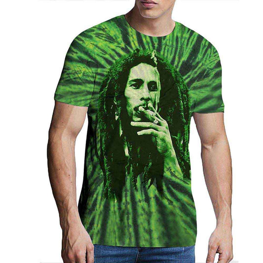 Tie-dye t-shirt featuring Bob Marley’s likeness, size X-Large.