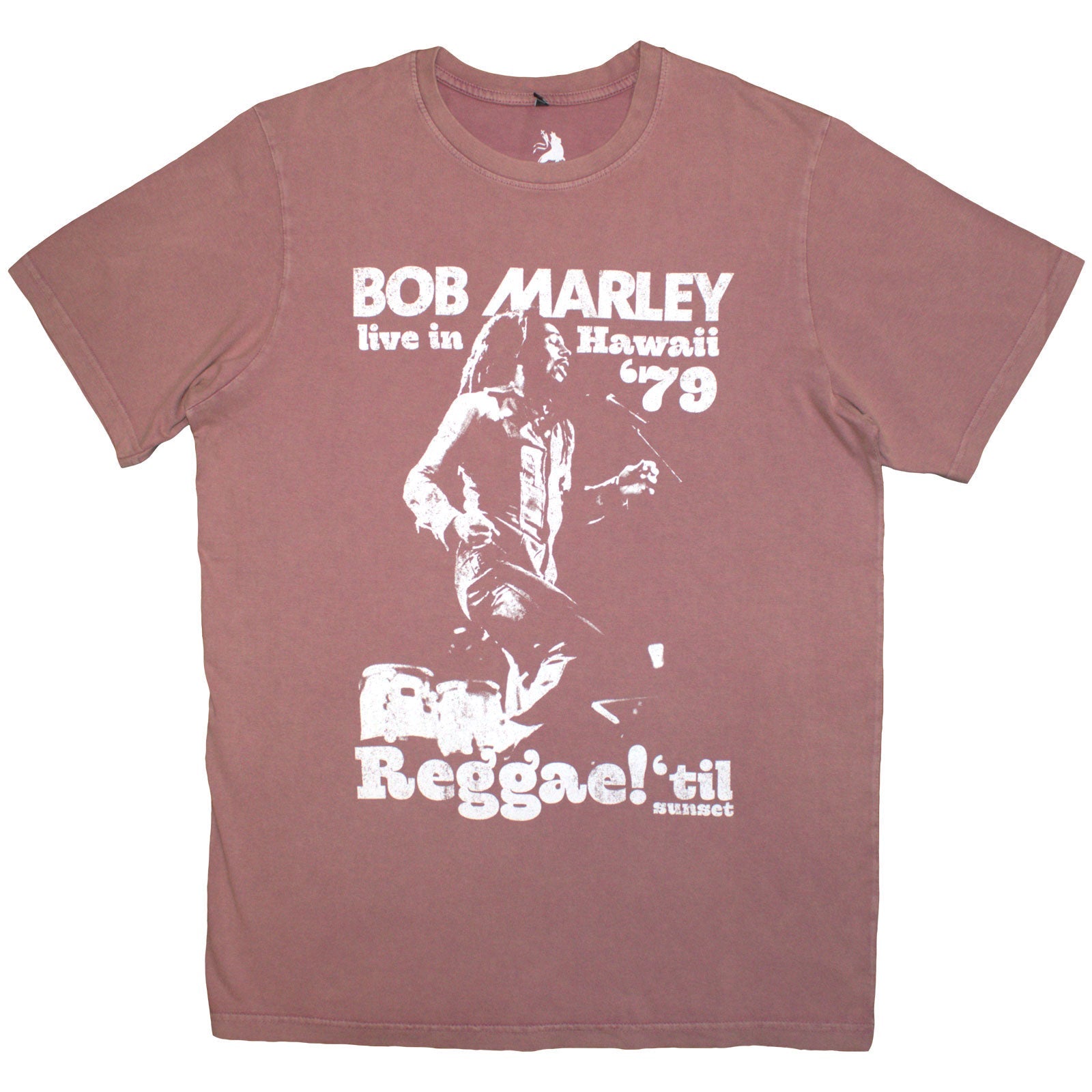 Stone-wash t-shirt featuring Bob Marley imagery with a Hawaiian theme, size X-Large.