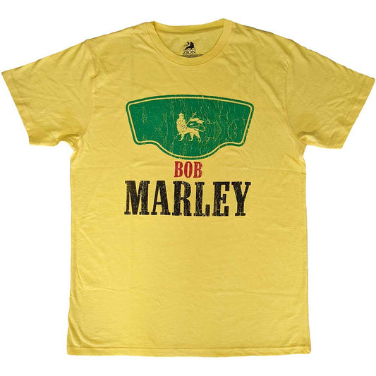 Green Bob Marley t-shirt with vintage label design, size X-Large.