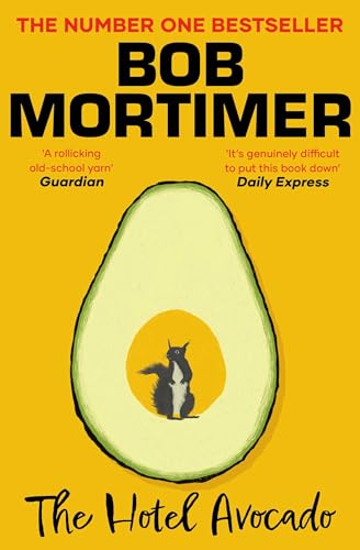 Yellow book cover featuring a halved avocado with a squirrel inside.
