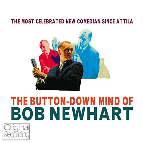 Bob Newhart album cover with multiple images of the comedian speaking.