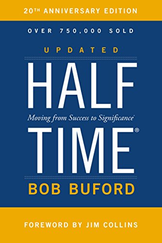 Book cover: "Halftime" by Bob Buford, with blue and yellow design.