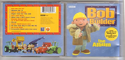 Bob the Builder CD cover featuring Bob and construction vehicles with a tracklist.