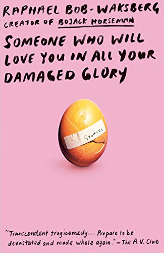 Book cover with a pink background, black handwritten text, and a cracked egg.