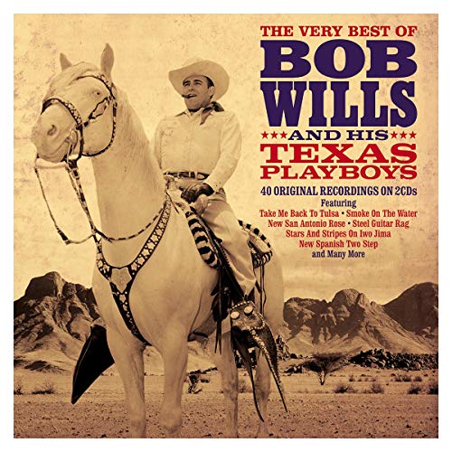 Album cover for Bob Wills & His Texas Playboys featuring a cowboy on horseback.