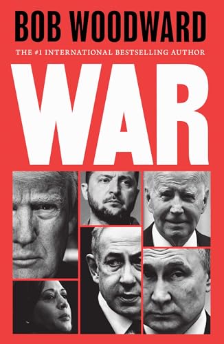 Book cover titled War by Bob Woodward featuring black and white portraits of world leaders.