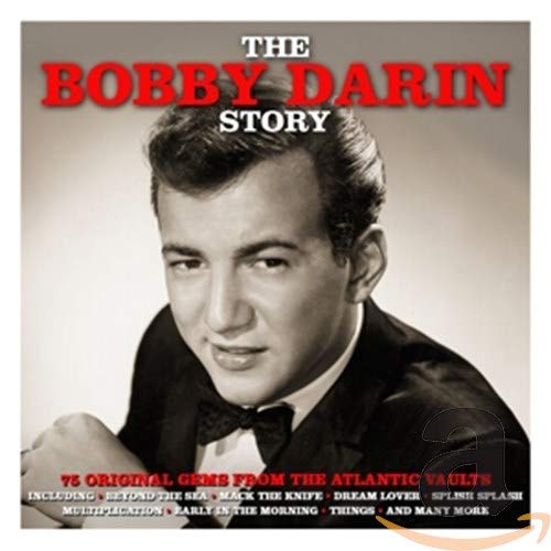 CD cover for "The Bobby Darin Story" featuring a portrait of Bobby Darin.