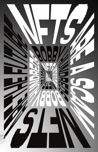 Book cover with repeating "NFTs" text forming a tunnel illusion.