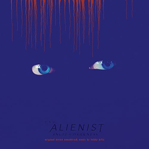 Blue album cover with piercing eyes and dripping orange lines.