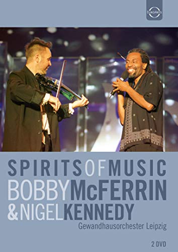 Bobby McFerrin and Nigel Kennedy on DVD cover, performing on stage.