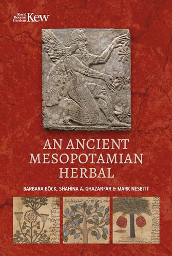 Book cover depicting a carved relief of a winged figure and botanical illustrations.