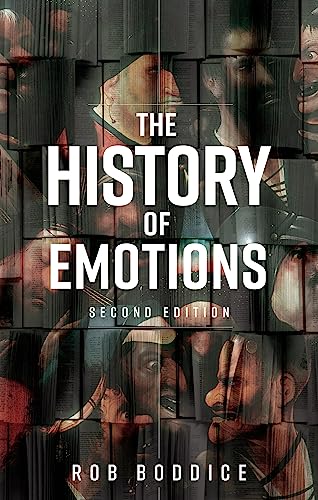Book cover titled The History of Emotions featuring a collage of distorted human faces.