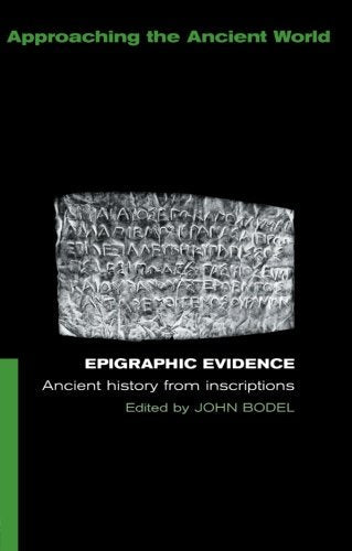 Book cover featuring a close-up of ancient stone inscription text.