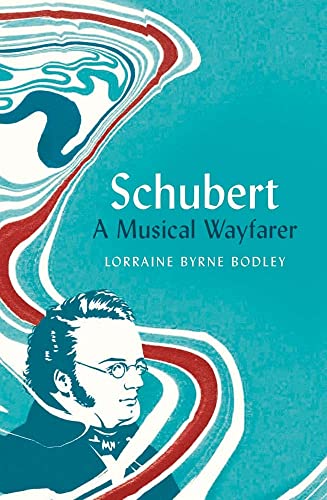 Book cover featuring a portrait of Franz Schubert and abstract swirls.