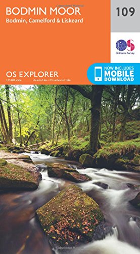 Ordnance Survey Explorer map 109 of Bodmin Moor with woodland scene.